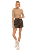 SWILDENS Mini Canvas Skirt Skirt Size 1 S Leopard Pattern Frayed Hem Fully Lined gallery photo number 1