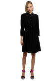 8 Crepe Shirt Dress Size 42 / M Elasticated Waist 3/4 Sleeve Made in Italy gallery photo number 2