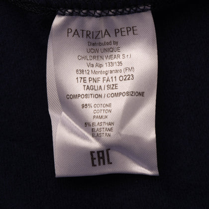 PATRIZIA PEPE Sweatshirt Size 4Y Coated Metallic Front Raw Edges Turn-Up Cuffs gallery photo number 5