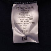 PATRIZIA PEPE Sweatshirt Size M / 8Y Coated Metallic Front Raw Edges Boat Neck gallery photo number 5