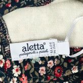 ALETTA Sweat Dress Size 1M Floral Bow Detail Stand Up Collar Made in Italy gallery photo number 5