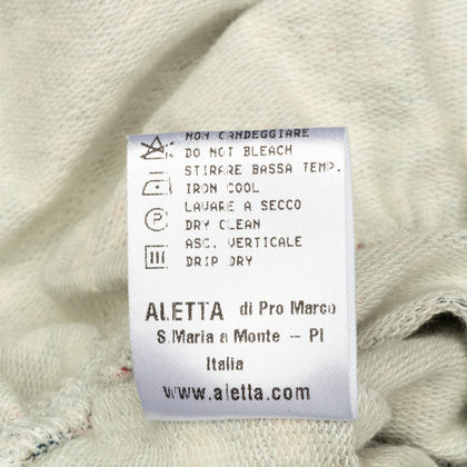ALETTA Sweat Dress Size 1M Floral Bow Detail Stand Up Collar Made in Italy gallery photo number 7