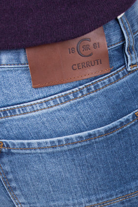 RRP €180 CERRUTI 1881 Jeans W33 Stretch Faded Effect Logo Patch Zip Fly gallery photo number 6