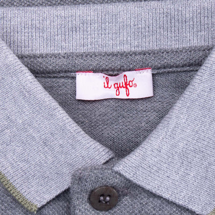 IL GUFO Polo Shirt Size 6M Melange Embroidered Logo Split Hem Spread Collar gallery photo number 5