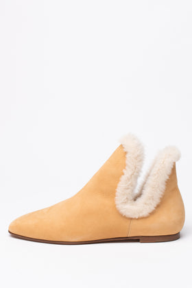 RRP €845 THE ROW Nubuck Leather Booties EU 38.5 UK 5.5 US 8.5 Shearling Lined gallery photo number 1