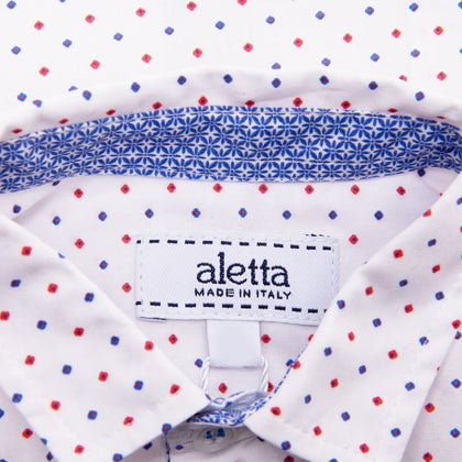 ALETTA Shirt Size 6M / 68CM Geometric Pattern Regular Collar Made in Italy gallery photo number 5