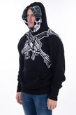 RRP€980 VETEMENTS Unisex Oversize Hoodie Size S Coated Skull & Guns Zipped Hood gallery photo number 5