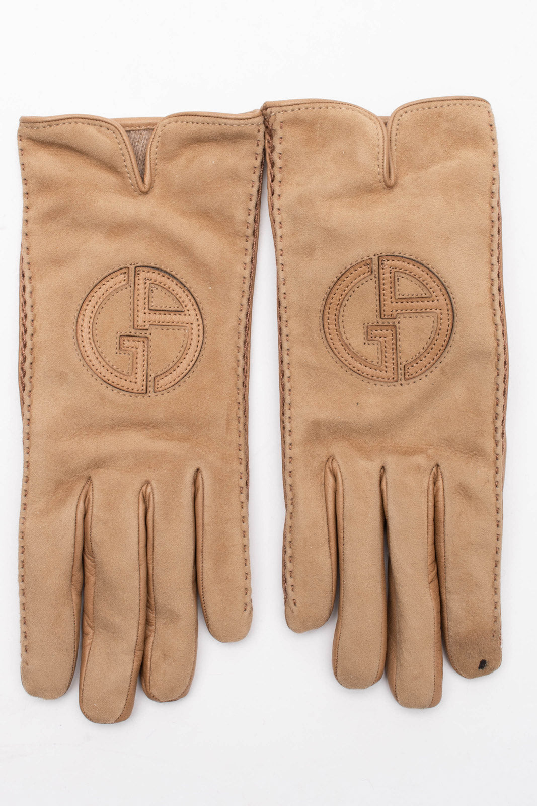 Womens Snakeskin Fingerless Leather Gloves Beige / M