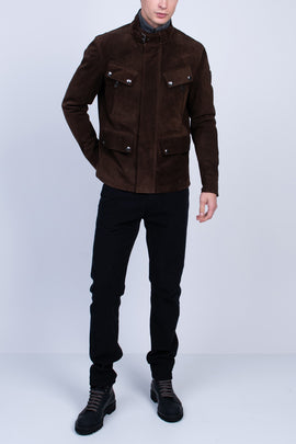 BELSTAFF DENESMERE Suede Leather Jacket US-UK38 IT48 M RRP€1195 Waxed Worn Look