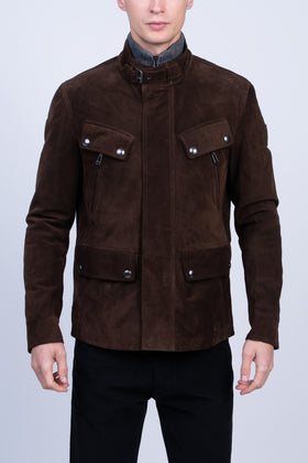 BELSTAFF DENESMERE Suede Leather Jacket US-UK38 IT48 M RRP€1195 Waxed Worn Look gallery photo number 3