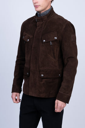 BELSTAFF DENESMERE Suede Leather Jacket US-UK38 IT48 M RRP€1195 Waxed Worn Look gallery photo number 4