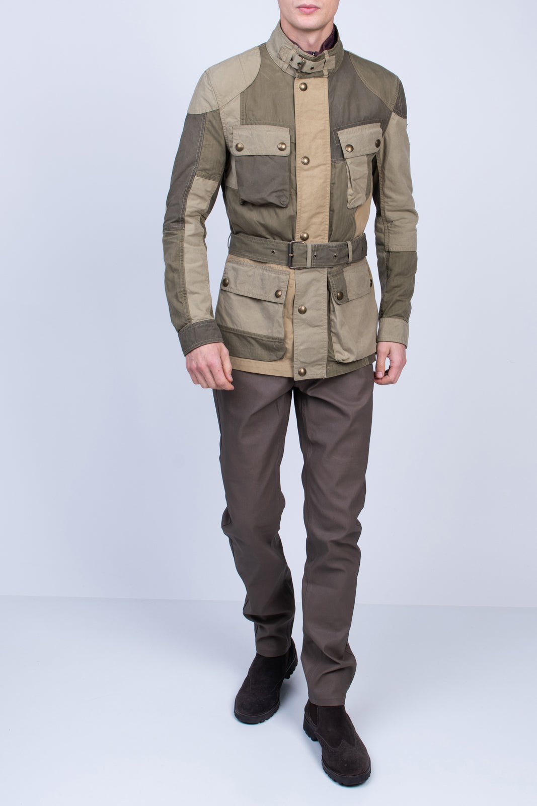 RRP€595 BELSTAFF PATCHWORK TRIALMASTER Waxed Jacket US-UK42 IT52 XL Belted gallery main photo