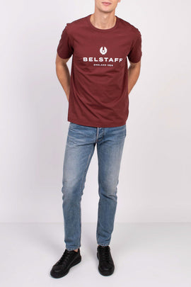 BELSTAFF 1924 T-Shirt Top US-UK38 IT48 M Coated Logo Short Sleeve Crew Neck