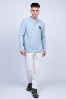BELSTAFF ESSENTIALS Polo Shirt US-UK40 IT50 L Split Hem Spread Collar