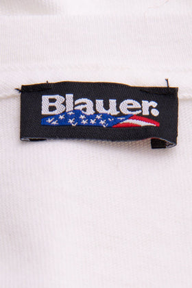 BLAUER T-Shirt Top Size L Chest Pocket Embroidered Logo Short Sleeve V Neck gallery photo number 6