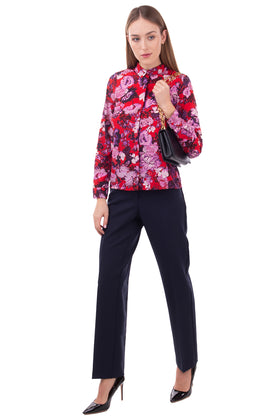 VERO MODA Crepe Shirt Blouse Size XS Floral Pattern Concealed Button Front gallery photo number 3