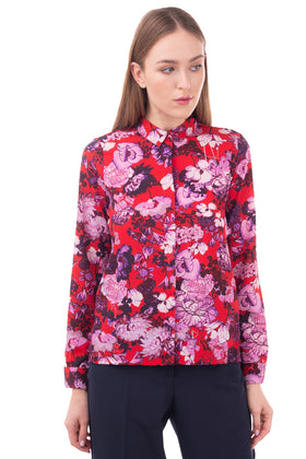 VERO MODA Crepe Shirt Blouse Size XS Floral Pattern Concealed Button Front gallery photo number 4