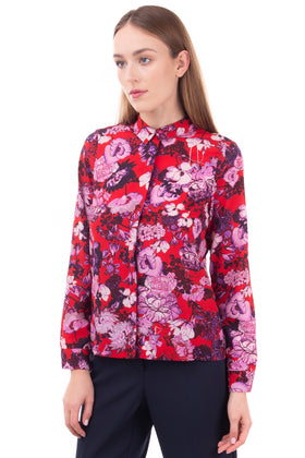 VERO MODA Crepe Shirt Blouse Size XS Floral Pattern Concealed Button Front gallery photo number 5
