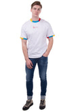 KARL KANI T-Shirt Top Size M Embroidered Logo Colour Block Short Sleeve gallery photo number 1