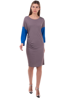 RRP €210 ATOS LOMBARDINI Shift Dress Size IT 40 / XS Pleated Side Made in Italy gallery photo number 2