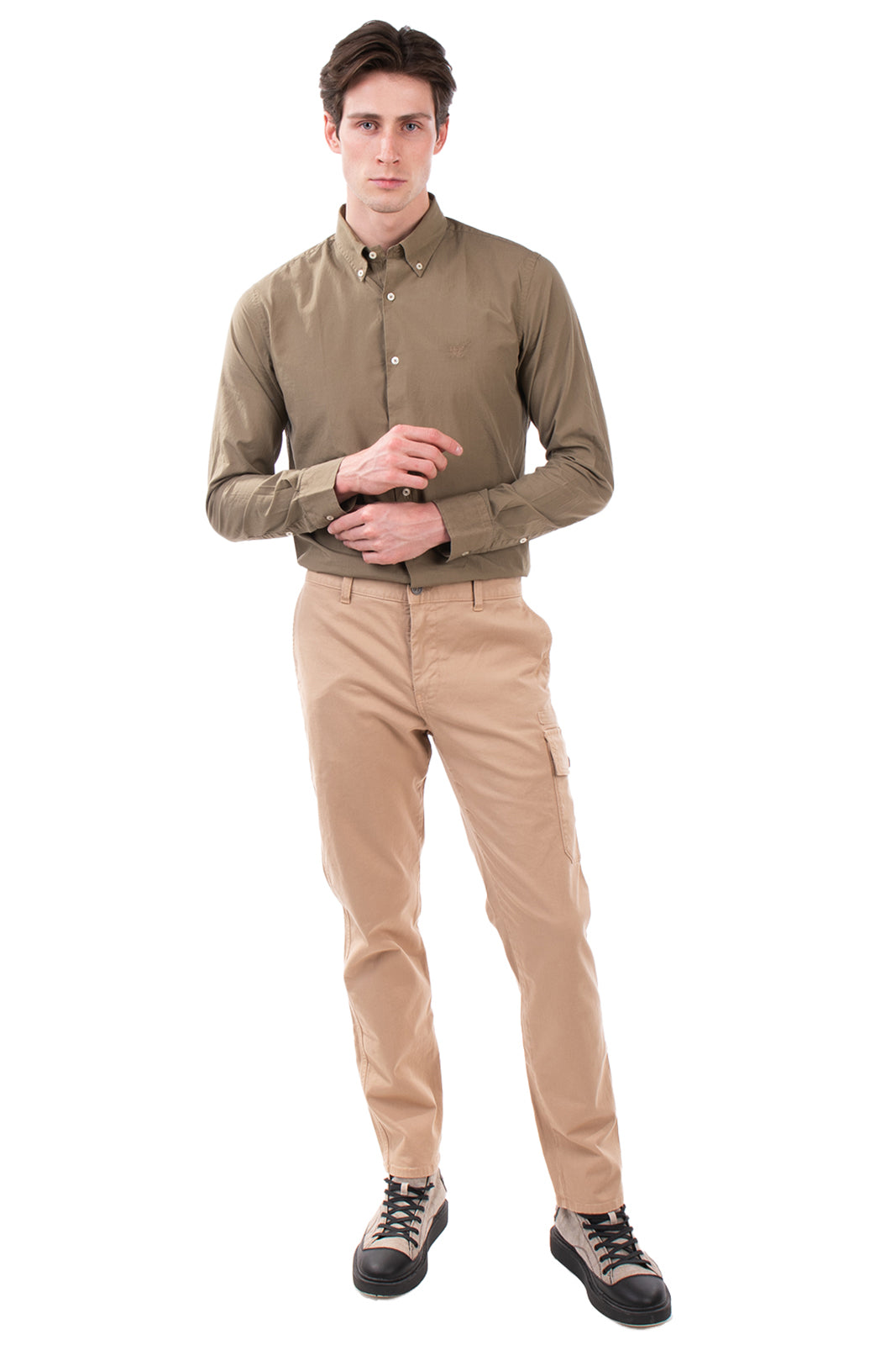 8 Cargo Style Trousers Size IT 50 Stretch Garment Dye Zip Fly Made in Italy gallery main photo