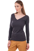 8 Cashmere & Merino Jumper Size S Thin Knit Raw Edges V Neck Made in Italy gallery photo number 4