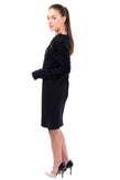 RRP €1200 GENNY Sheath Dress Size IT 44 / M Black Ruffle V-Neck Made in Italy gallery photo number 5
