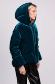 SEVENTY SERGIO TEGON 10 Down Velour Puffer Jacket Size IT 40 / S Hooded RRP €635 gallery photo number 4