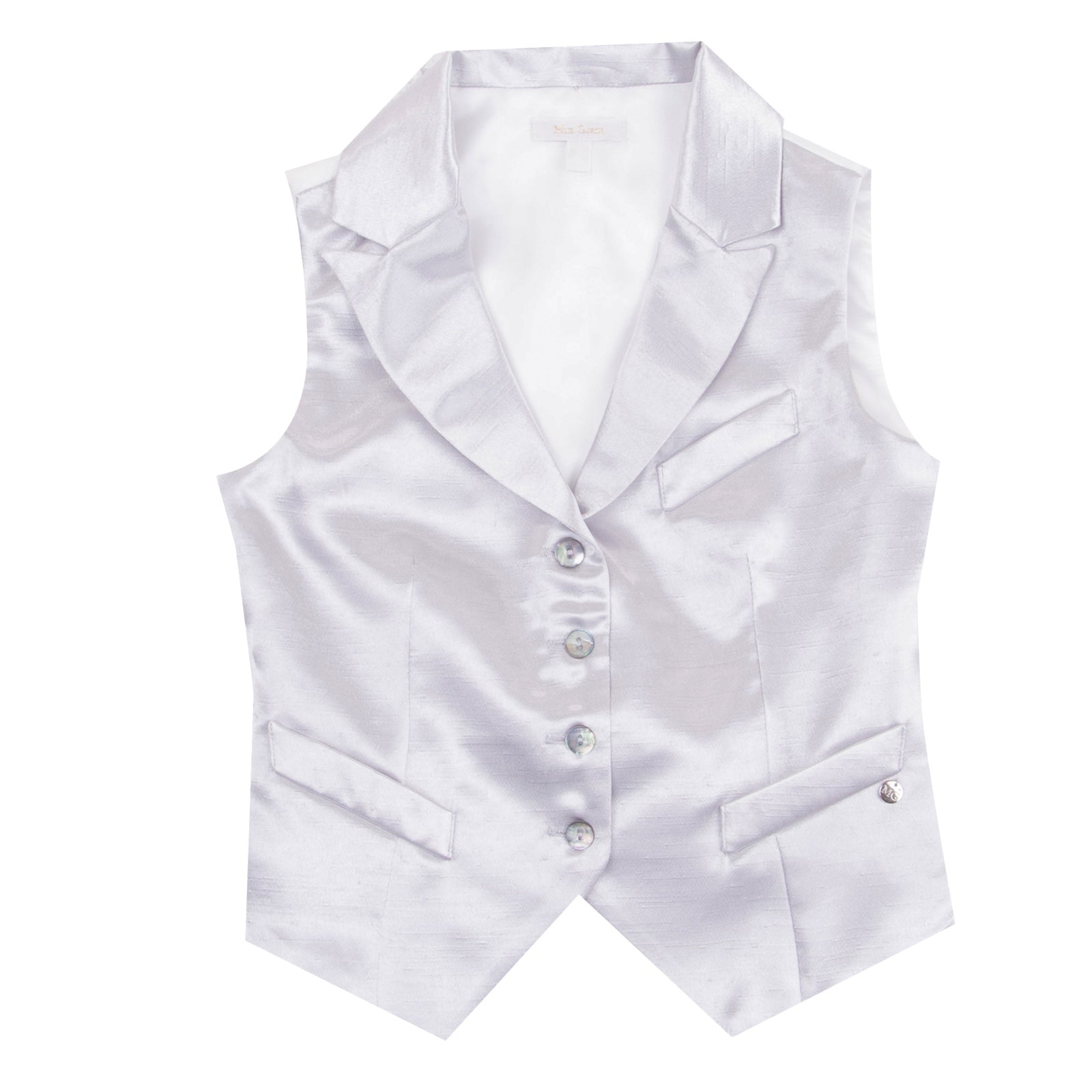 RRP €105 MISS GRANT Satin Waistcoat Size 32 / 7Y Button Front Peak Lapel Collar gallery main photo