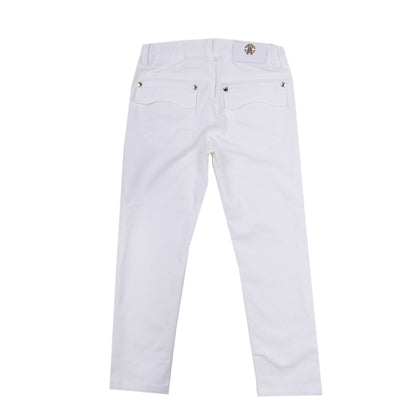 RRP €210 ROBERTO CAVALLI Gabardine Trousers Size 6Y White Made in Italy gallery photo number 2