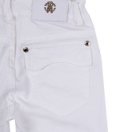 RRP €210 ROBERTO CAVALLI Gabardine Trousers Size 6Y White Made in Italy gallery photo number 5