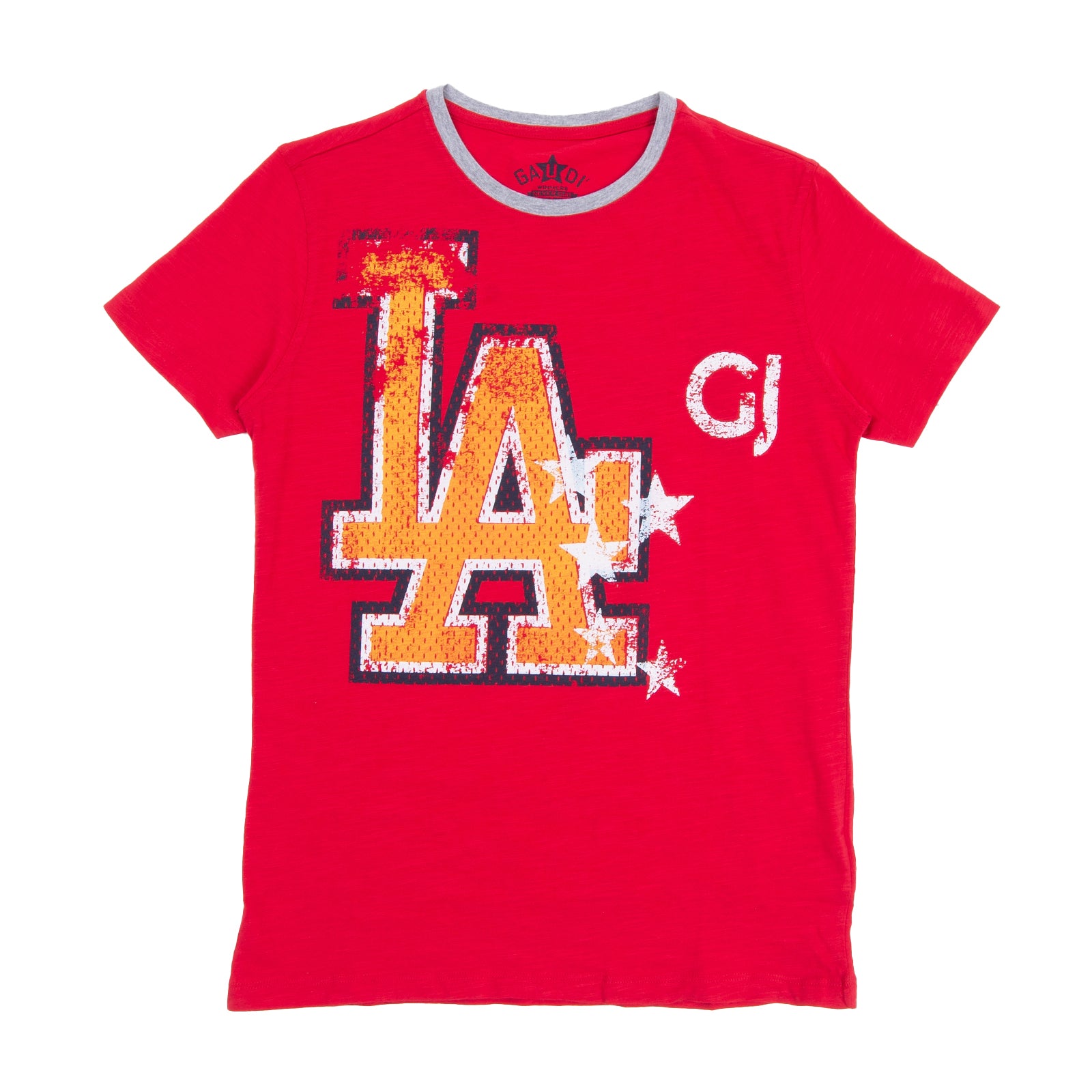 GAUDI T-Shirt Top Size 16Y Coated 'LA' Short Sleeve Crew Neck gallery main photo