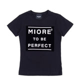 MIORE T-Shirt Top Size 6Y Printed 'MIORE' TO BE PERFECT' Crew Neck Made in Italy gallery photo number 1