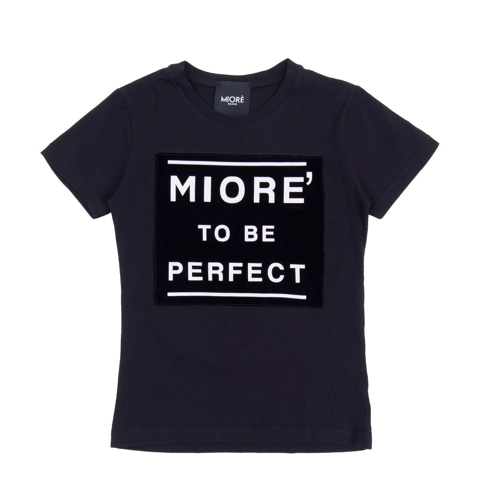 MIORE T-Shirt Top Size 6Y Printed 'MIORE' TO BE PERFECT' Crew Neck Made in Italy gallery main photo
