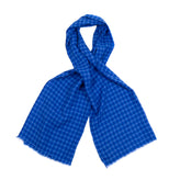 RRP €60 HACKETT Linen Long Shawl/Wrap Scarf Gingham Pattern Frayed Edges gallery photo number 1