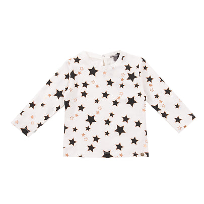 MICROBE T-Shirt Top Size 6M Coated & Printed Stars