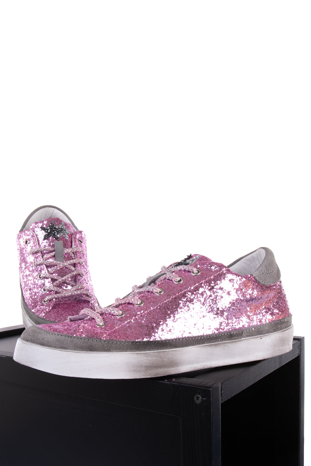 RRP €105 2STAR Kids Sneakers EU 40 UK 7 US 8 Leather Trim Glitter Made in Italy gallery main photo