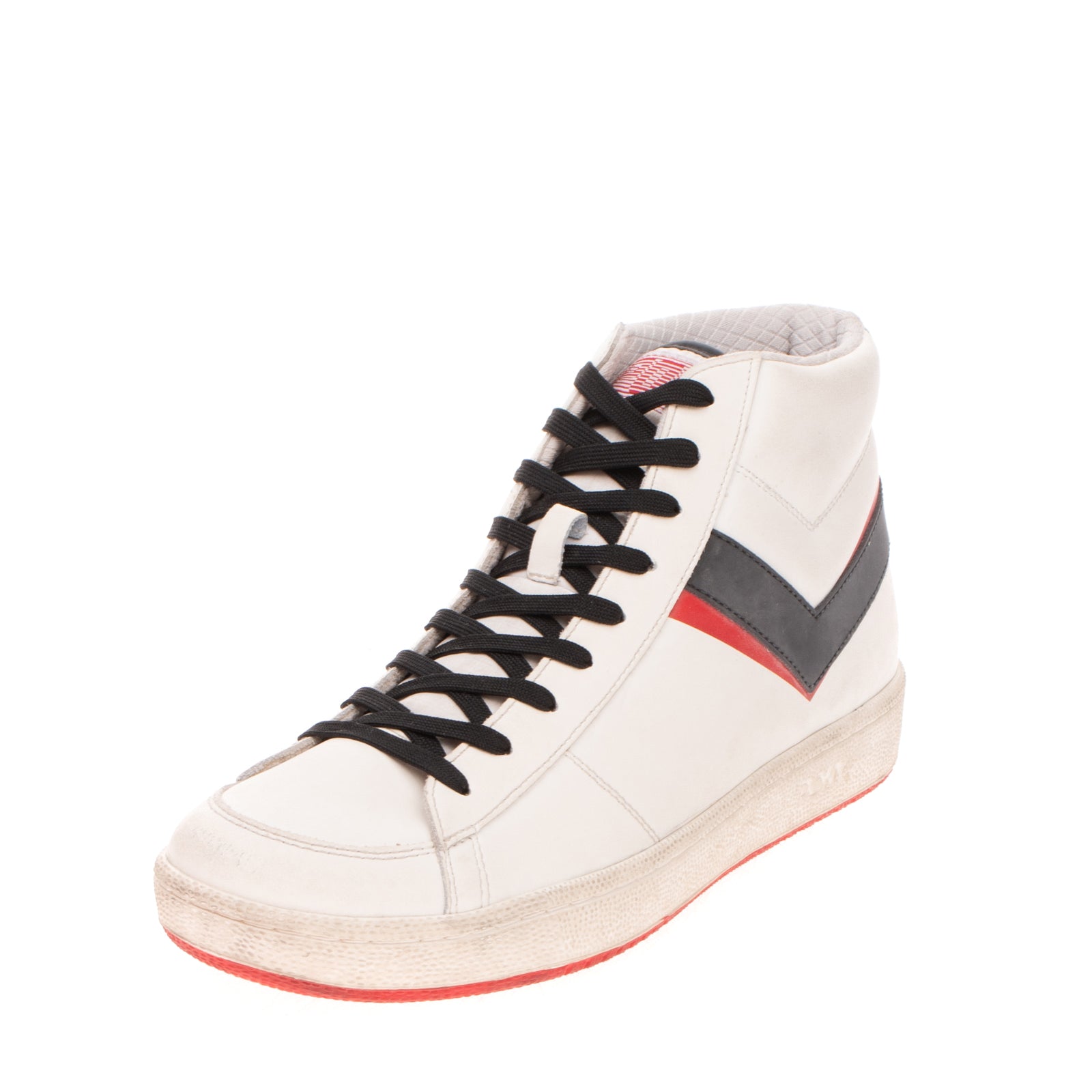 RRP €110 PONY Leather Sneakers Size 42 UK 8 US 9 Worn & Dirty Look  Logo gallery main photo