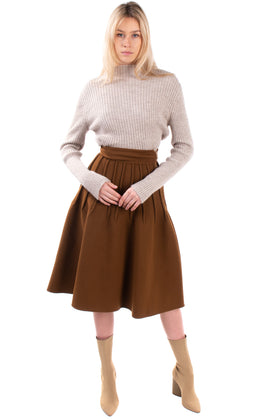 RRP €1510 ROCHAS Angora & Wool A-Line Skirt Size FR 38 / S Pintucked Pleats gallery photo number 4