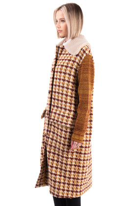 RRP €955 M MISSONI Tweed Coat Size IT 40 S Wool Blend Knitted Sleeve Sherpa Trim gallery photo number 5
