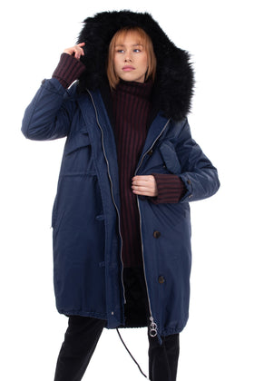 RRP €200 5PREVIEW Parka Coat Size M Padded Hooded Faux Fur Trim gallery photo number 2