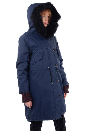 RRP €200 5PREVIEW Parka Coat Size M Padded Hooded Faux Fur Trim gallery photo number 3