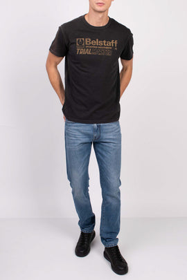 BELSTAFF TRIALMASTER T-Shirt Top US-UK36 IT46 S Garment Dye Printed Front