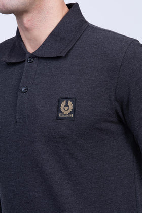 BELSTAFF Polo Shirt US-UK38 IT48 M Logo Split Hem Long Sleeve Spread Collar gallery photo number 4