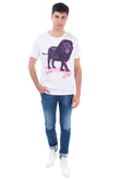 ARMANI EXCHANGE x PAUL FUENTES T-Shirt Top Size L Lion Skate Print Crew Neck gallery photo number 1