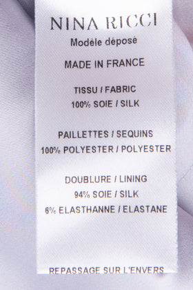 RRP€3175 NINA RICCI Silk A-Line Dress US6 FR38 S Coated Iridescent Draped Sleeve gallery photo number 11