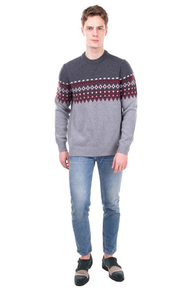 RRP €175 HACKETT Cashmere & Merino Wool Jumper Size L Fair Isle Made in Italy gallery photo number 2