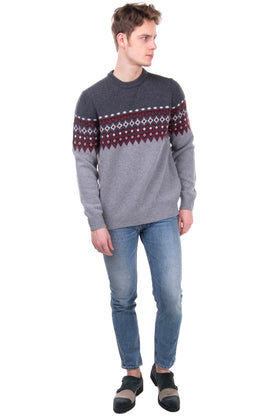 RRP €175 HACKETT Cashmere & Merino Wool Jumper Size L Fair Isle Made in Italy gallery photo number 3