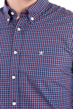 HACKETT Shirt Size S Plaid Pattern Embroidered Logo Button Down Collar Slim Fit gallery photo number 6