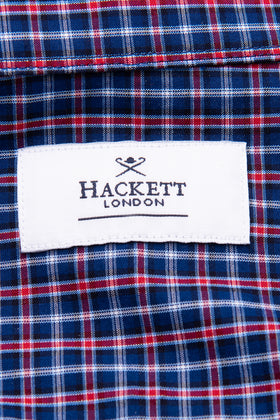 HACKETT Shirt Size S Plaid Pattern Embroidered Logo Button Down Collar Slim Fit gallery photo number 7
